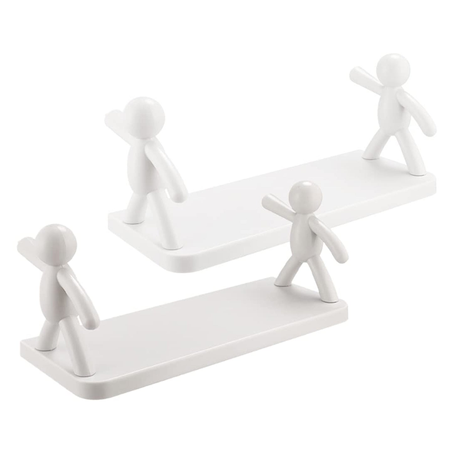 9271b Self Adhesive Cute Floating Shelves Wall Shelf Wall Mounted Organizer - Human Figurine Brown Box (1 piece)