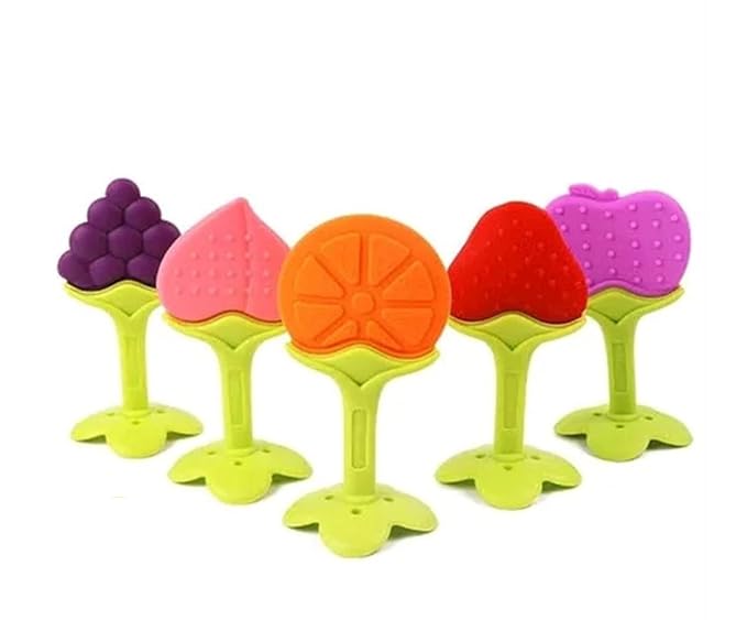 Silicone Fruit Shape Teether Toy Food Grade Silicon Teether Use For Baby Toddlers Infants (Children above 3 month)