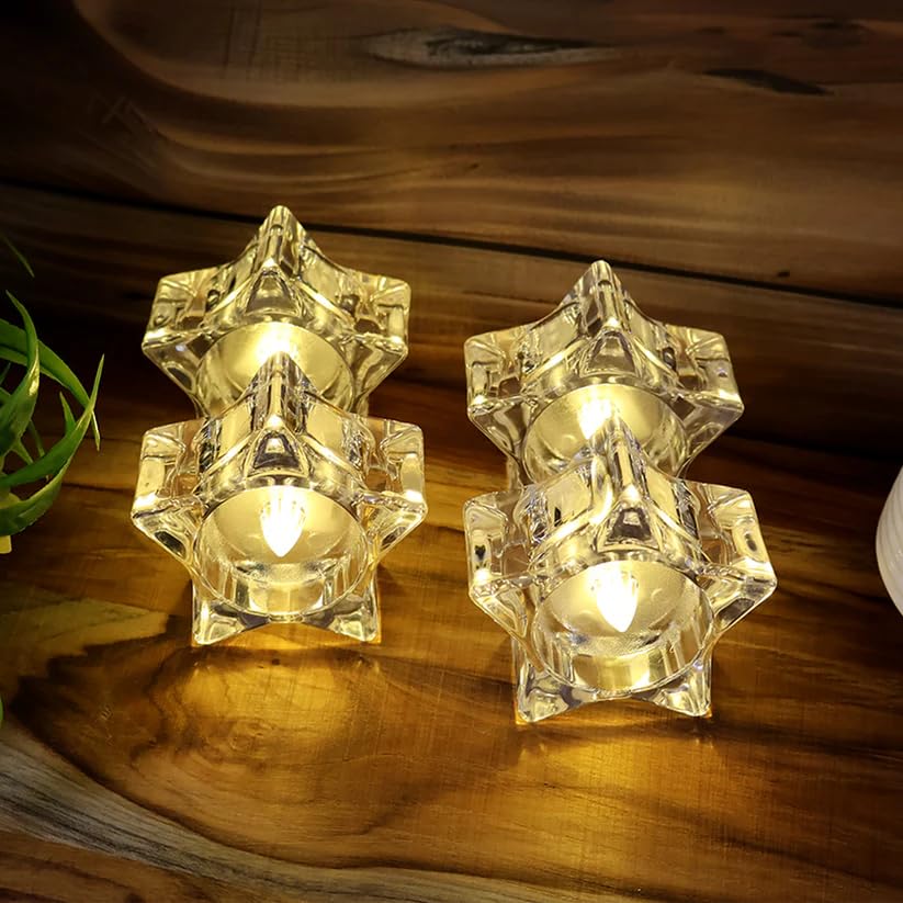 Flameless Star-shaped Led Candles (4 Pc Set)