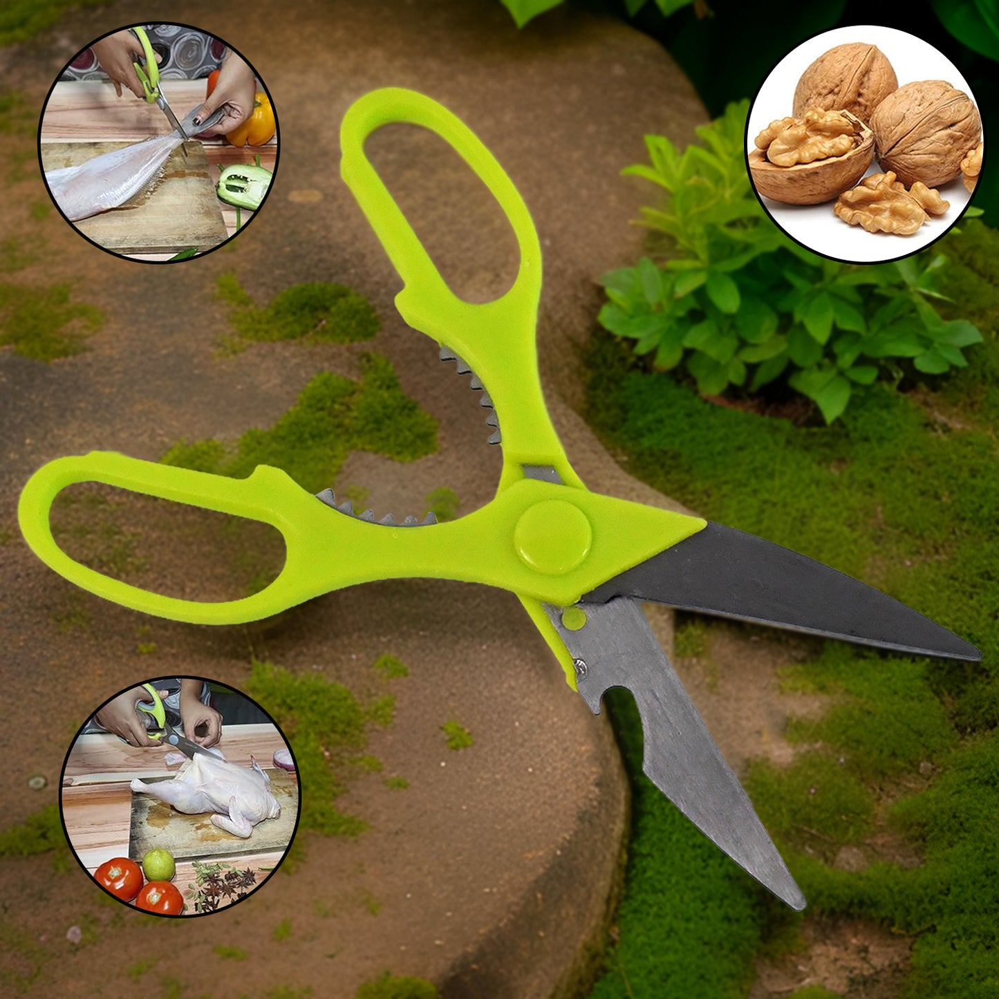 4-Piece Kitchen Cutting Tool Set – Knife, Scissors, Peeler & Grater | Stainless Steel Multi-Purpose Chopper Slicer Set for Cooking & Food Prep