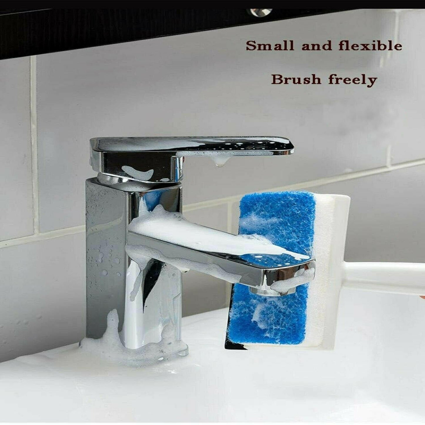 7602 2 In 1 Glass Wiper Cleaning Brush Mirror Grout Tile Cleaner