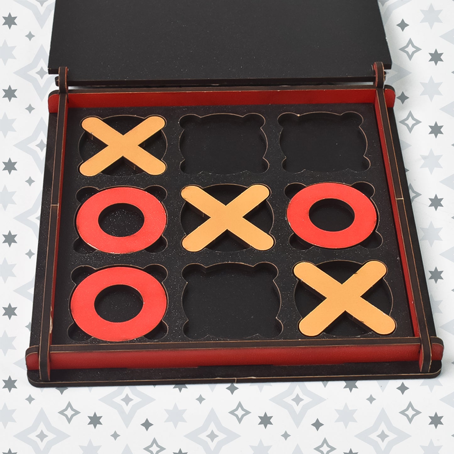 X & Zero Wooden Board Game – Classic Tic Tac Toe for Kids & Adults | Brain Development Game for Ages 5+ | Travel-Friendly Strategy Toy (1 Set)