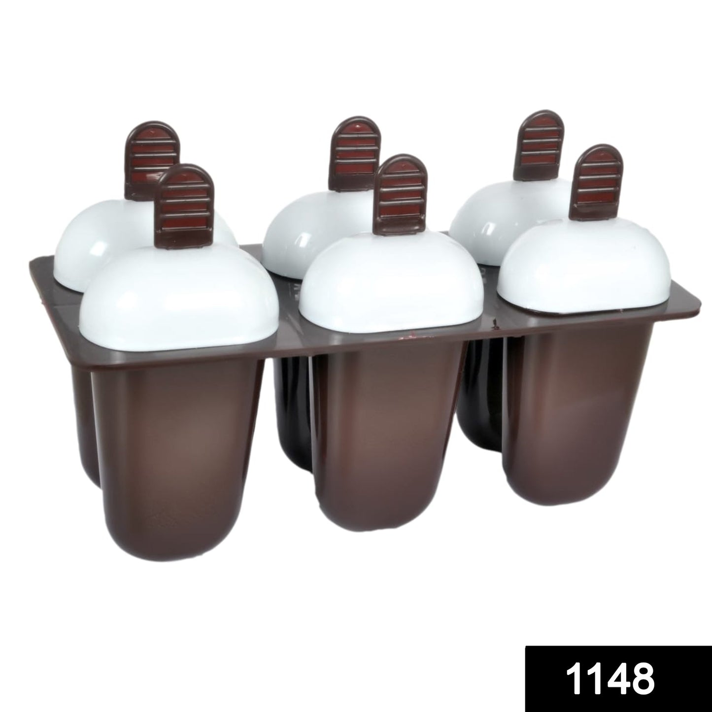 Plastic Ice Candy Maker Kulfi Maker Moulds Set with 6 Cups (Multicolour)