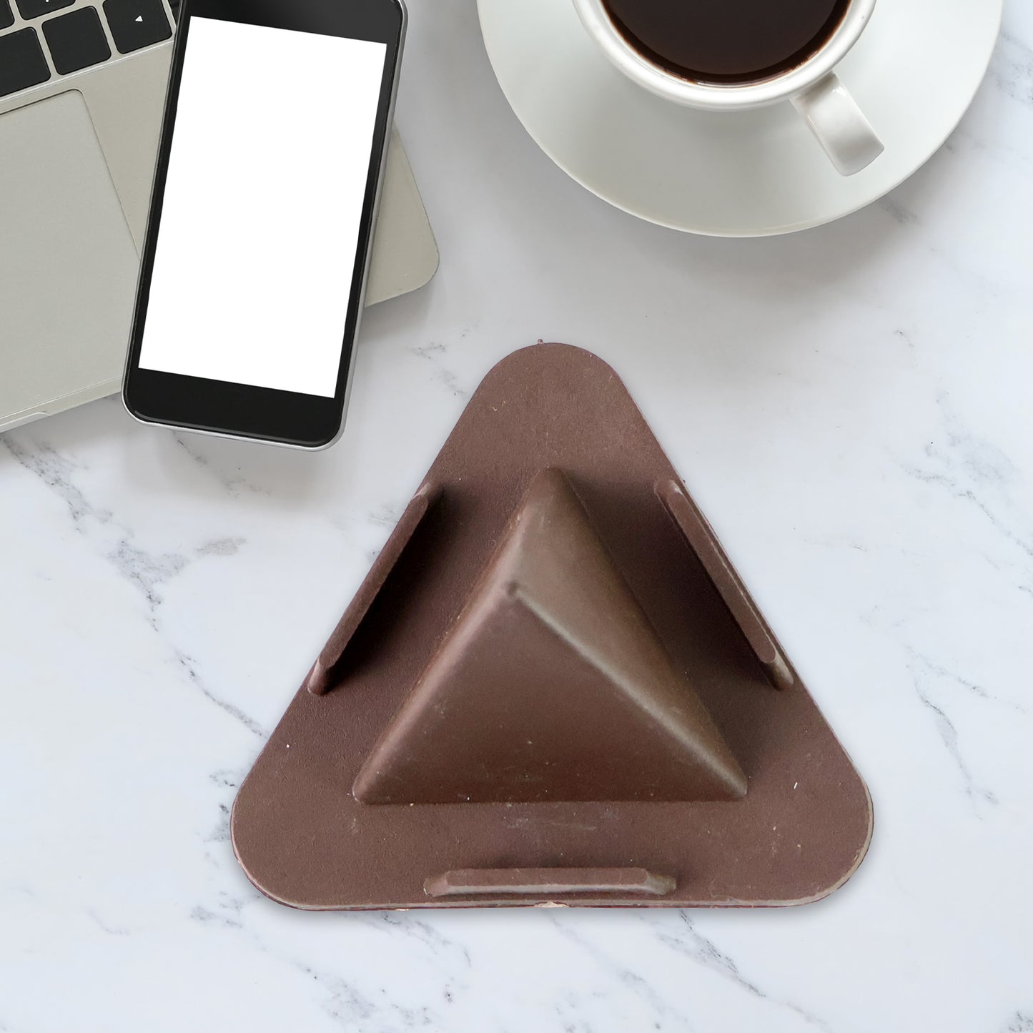 Pyramid Brown Mobile Stand With 3 Different Inclined Angles