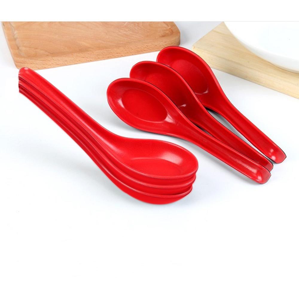 Microwave Safe Colorful Soup & Dessert Spoons – Unbreakable Food Grade Plastic Spoon Set for Kitchen & Dining (6 Pcs)
