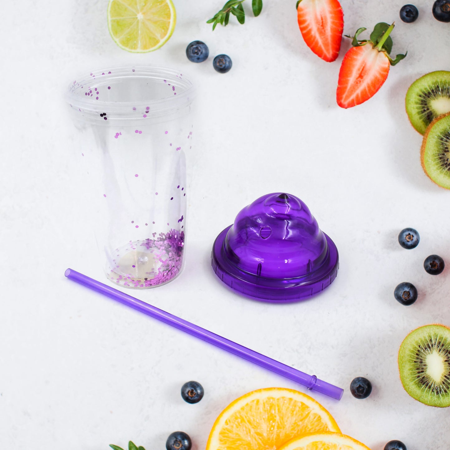 High Quality Plastic creative Cold Drink Cup  Tumble Reusable Tea Coffee Tumbler With Lid And Straw Double Wall Plastic Drinking Sport Bottletravel Tumbler (1 Pc  Mix Color)