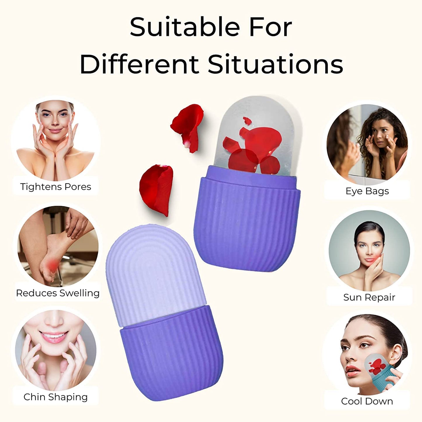 Beauty Ice Roller For Face  Eye Reusable Face Rollers Facial Roller Box