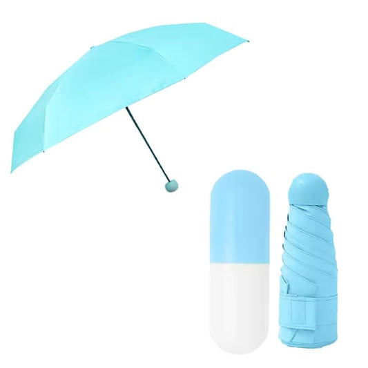 5 Fold Manual Open Umbrella With Capsule Case (1 Pc)