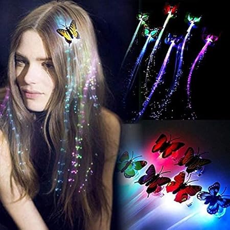 Led Butterfly Hair Braid Clip (Mix Color 1 Pc)