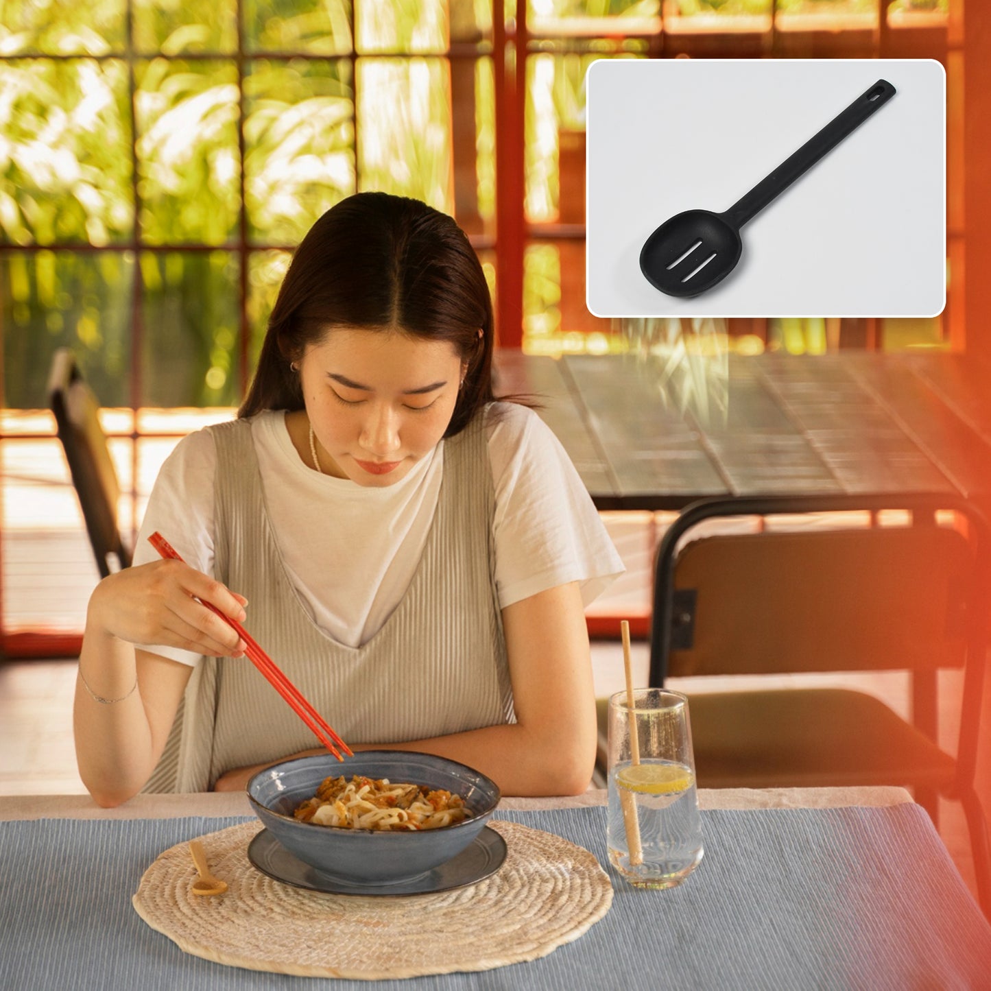 Silicon Non-stick Heat Resistant Kitchen Item Premium Spoon ( 1pc )