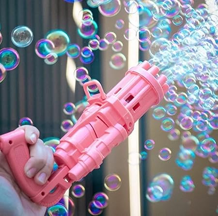 8028  8-hole Battery Operated Bubbles Gun Toys For Boys And Girls