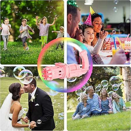 8028  8-hole Battery Operated Bubbles Gun Toys For Boys And Girls