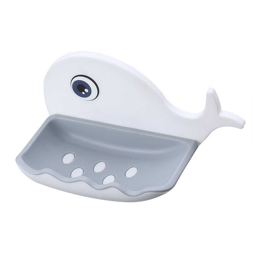 Fish Shape Double Layer Adhesive Waterproof Wall Mounted Soap Bar Holder Stand Rack For Bathroom Shower Wall Kitchen