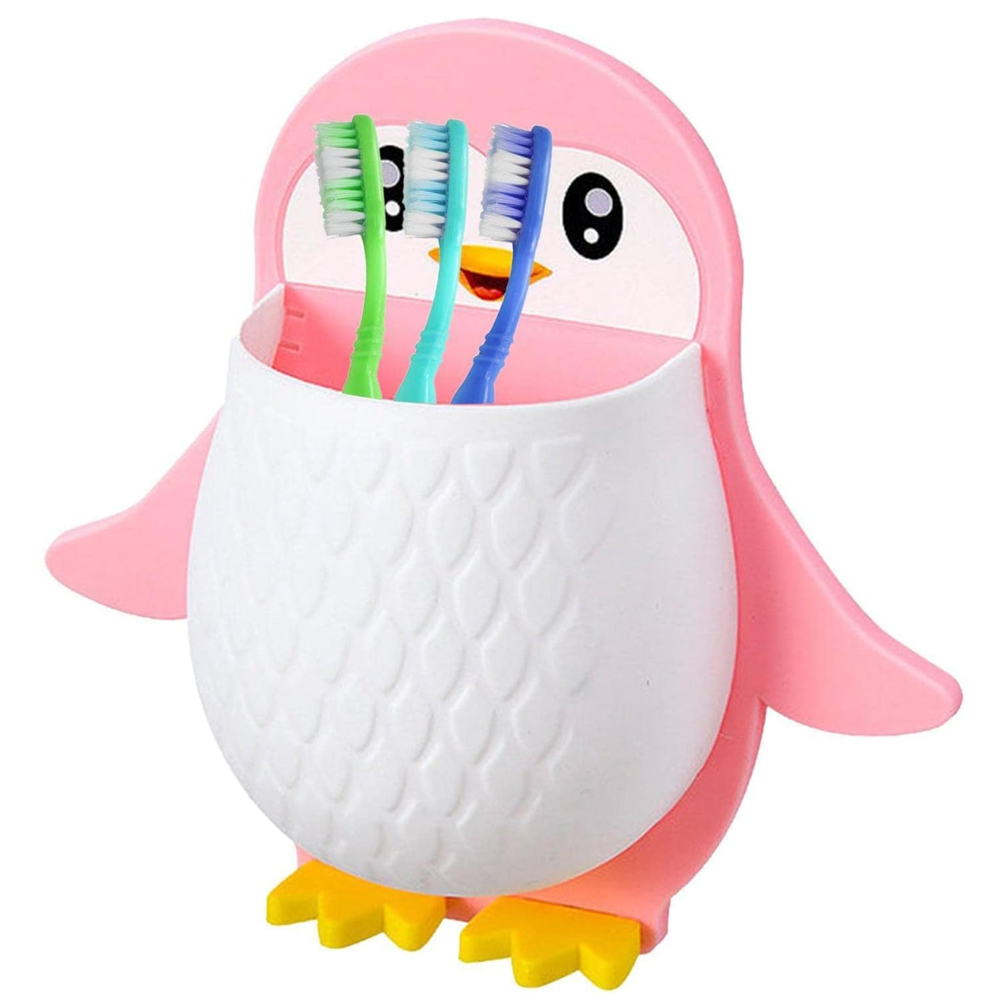 Penguin Adhesive Wall Organizer – Remote Control & Toothbrush Holder for Bathroom, Bedroom, Office