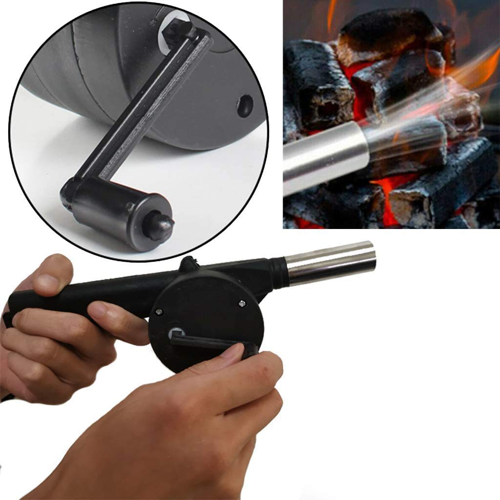 Portable Hand Crank Air Blower Fan For Charcoal Grill Bbq