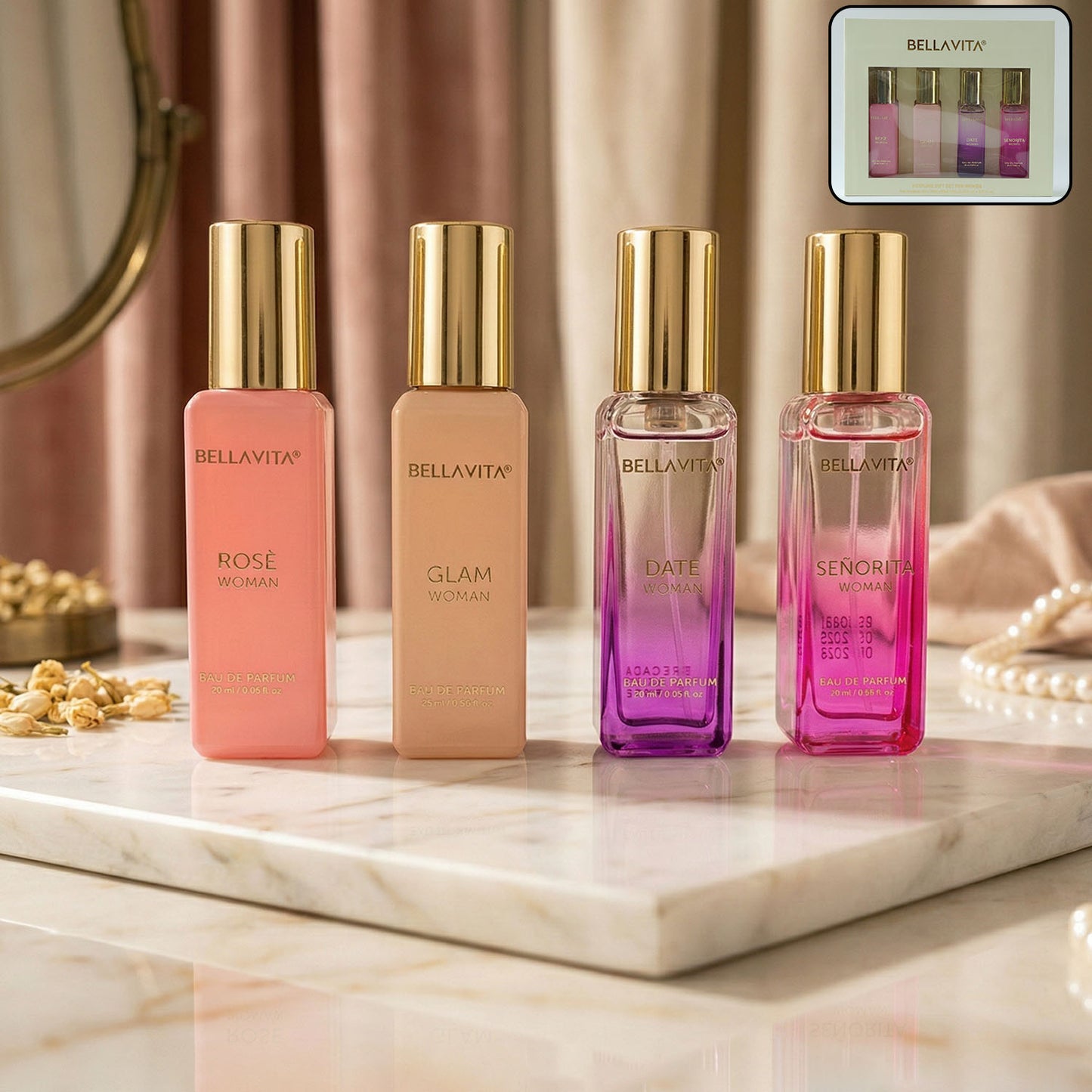 Bellavita Luxury Women Eau De Parfum Gift Set (4 Pc 20 Ml Each)
