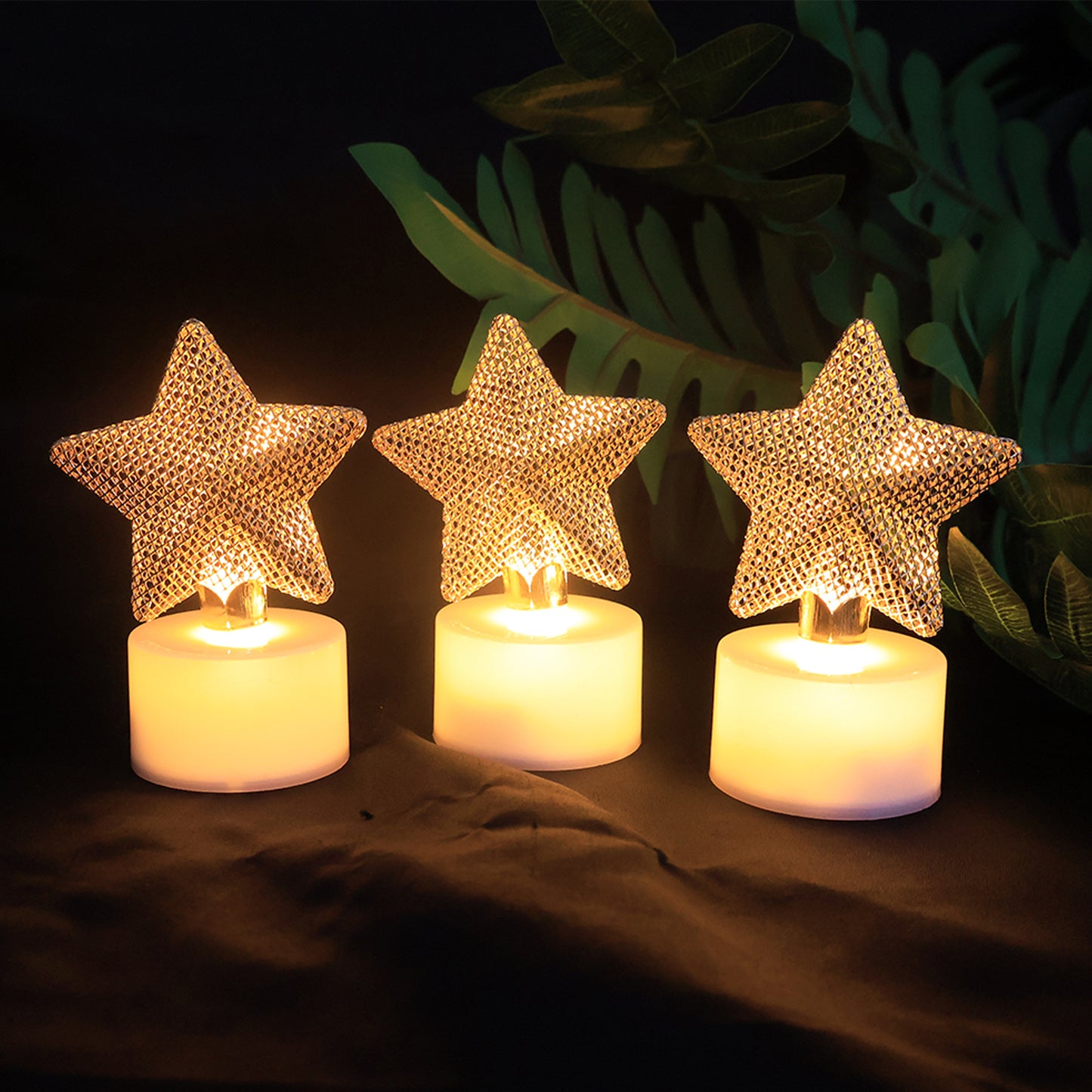 Decorative Led Star Candles ( Set Of 12)