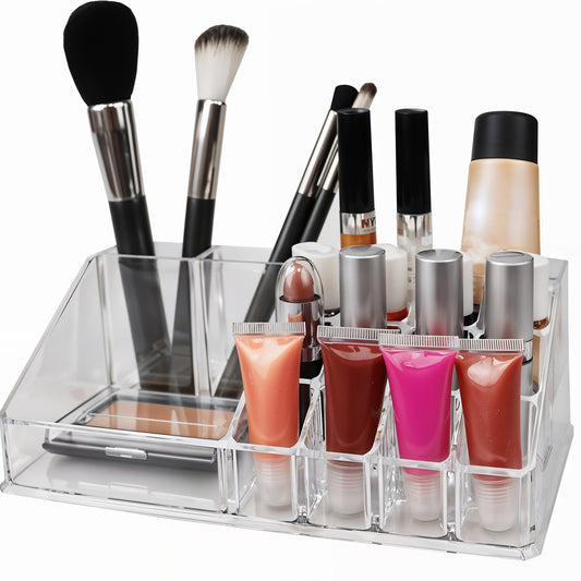 6282 16 Compartment Cosmetic Makeup Jewellery Lipstick Storage Organiser Box Cosmetic Storage Box Make-up Lipstick Organizer  Lipstick Holder Case  Transparent