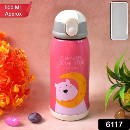 cartoon fun-blast Stainless Steel Insulated Vacuum Water Bottle (500 Ml Approx)