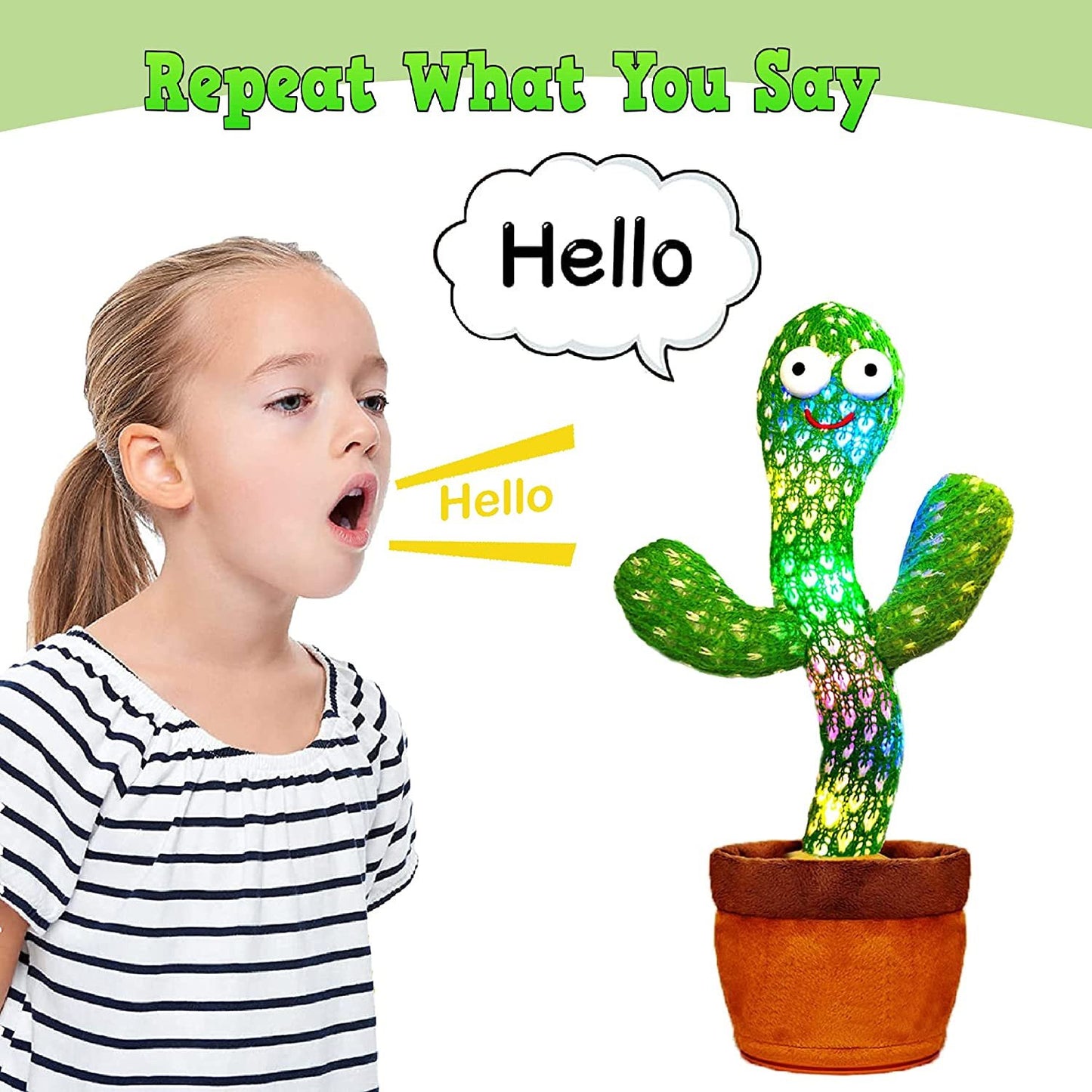 Toy Imagine Rechargeable Talking Cactus Toy for Kids - Musical Dancing, Speaking Cactus Toy for Babies