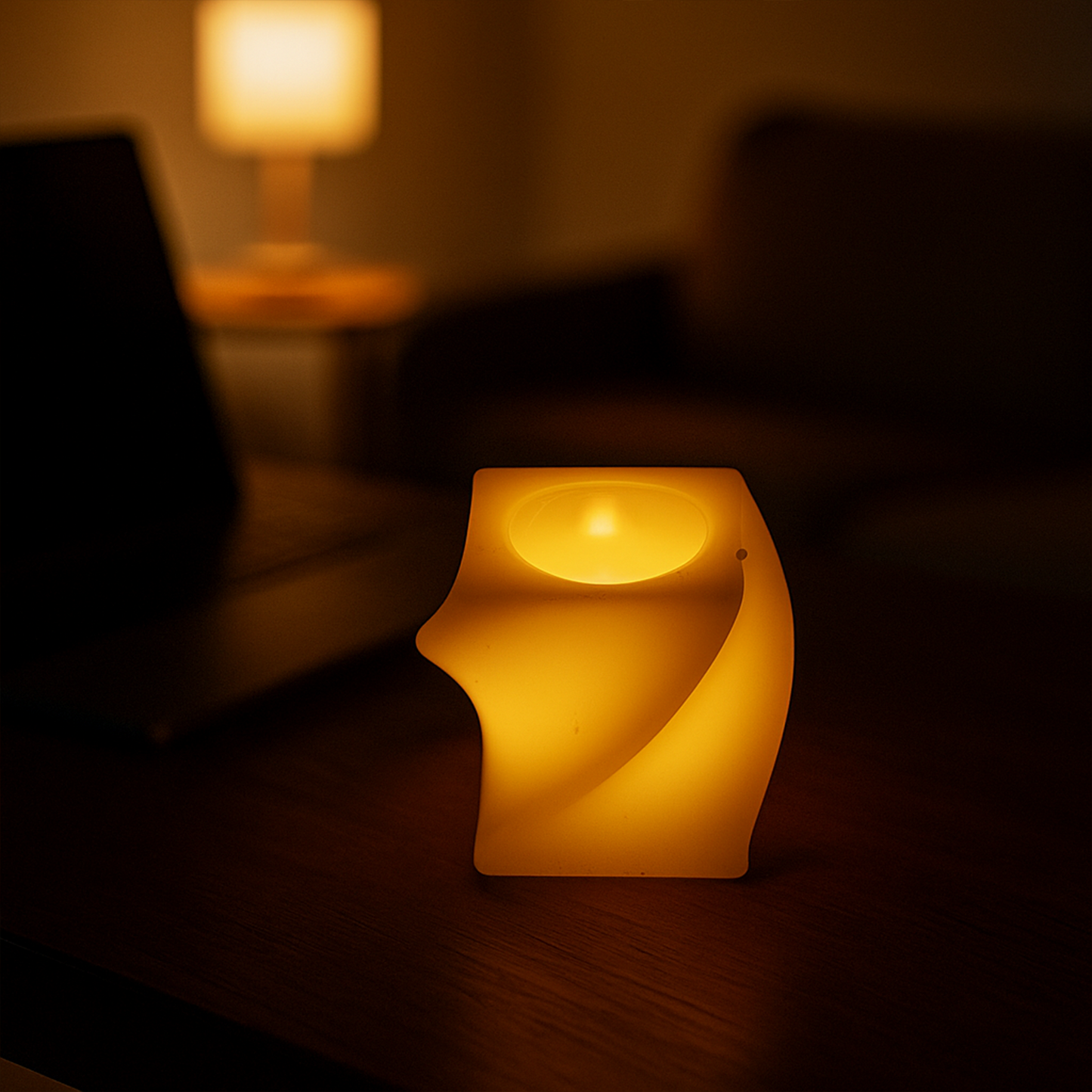 Led Flameless Decorative Candles  Square Shape Tealight Lamps (Set Of 6)
