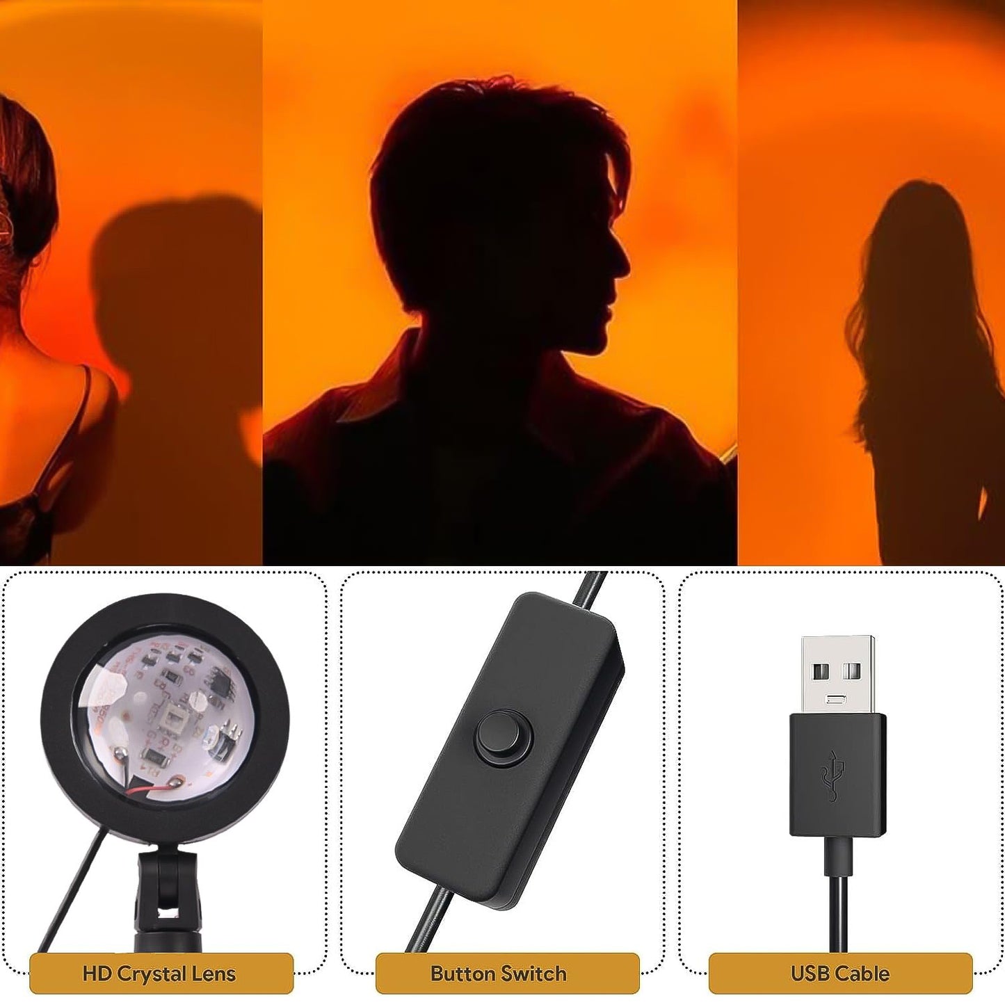 4 Colors Sunset Lamp Sunset Projection Lamp Led Night Lights