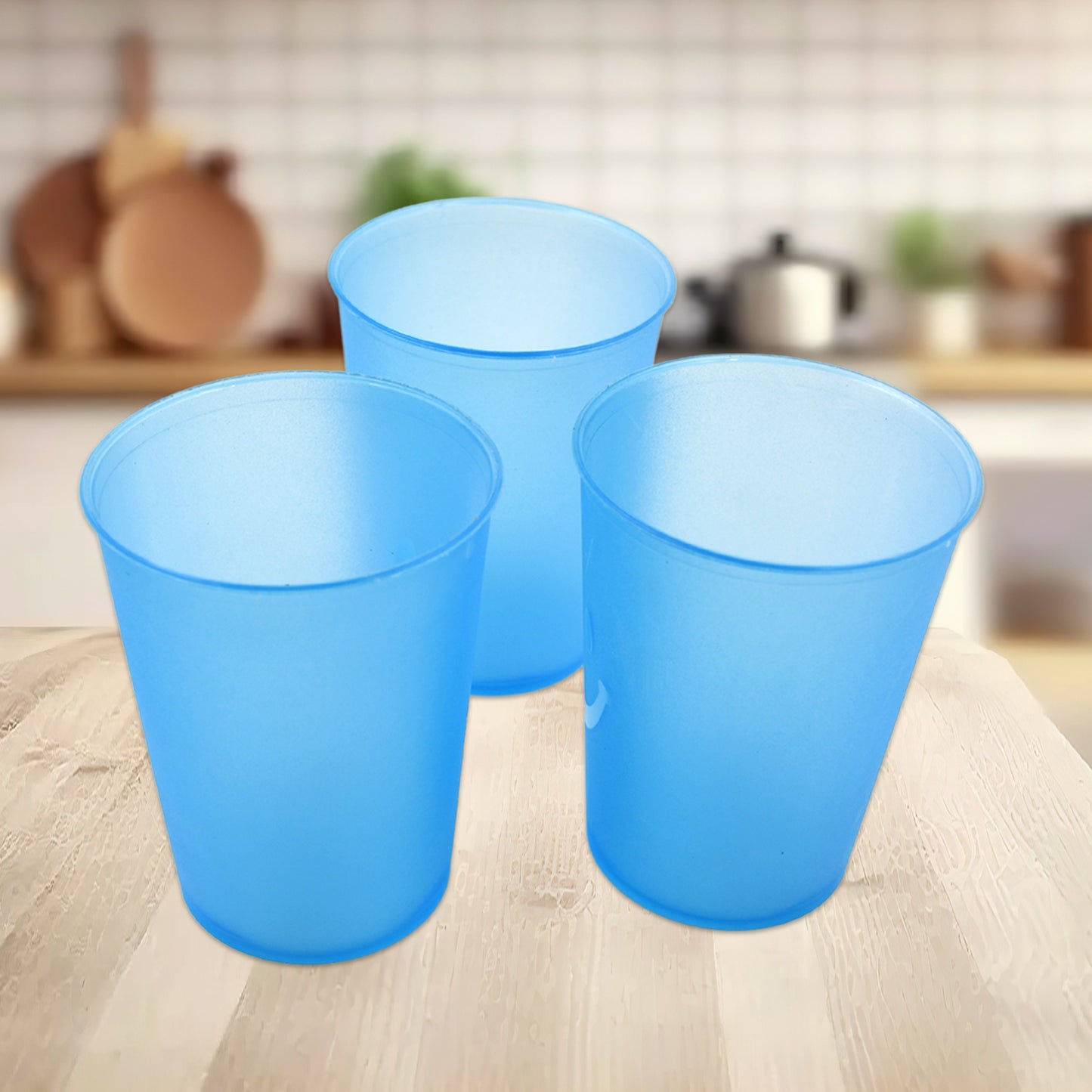 Plastic Tumblers Lightweight Cups  Glass Reusable Drinking Cups Restaurant Cups Dishwasher Safe Beverage Tumblers Glasses For Kitchen Water Transparent Glasses 3 Pc Set
