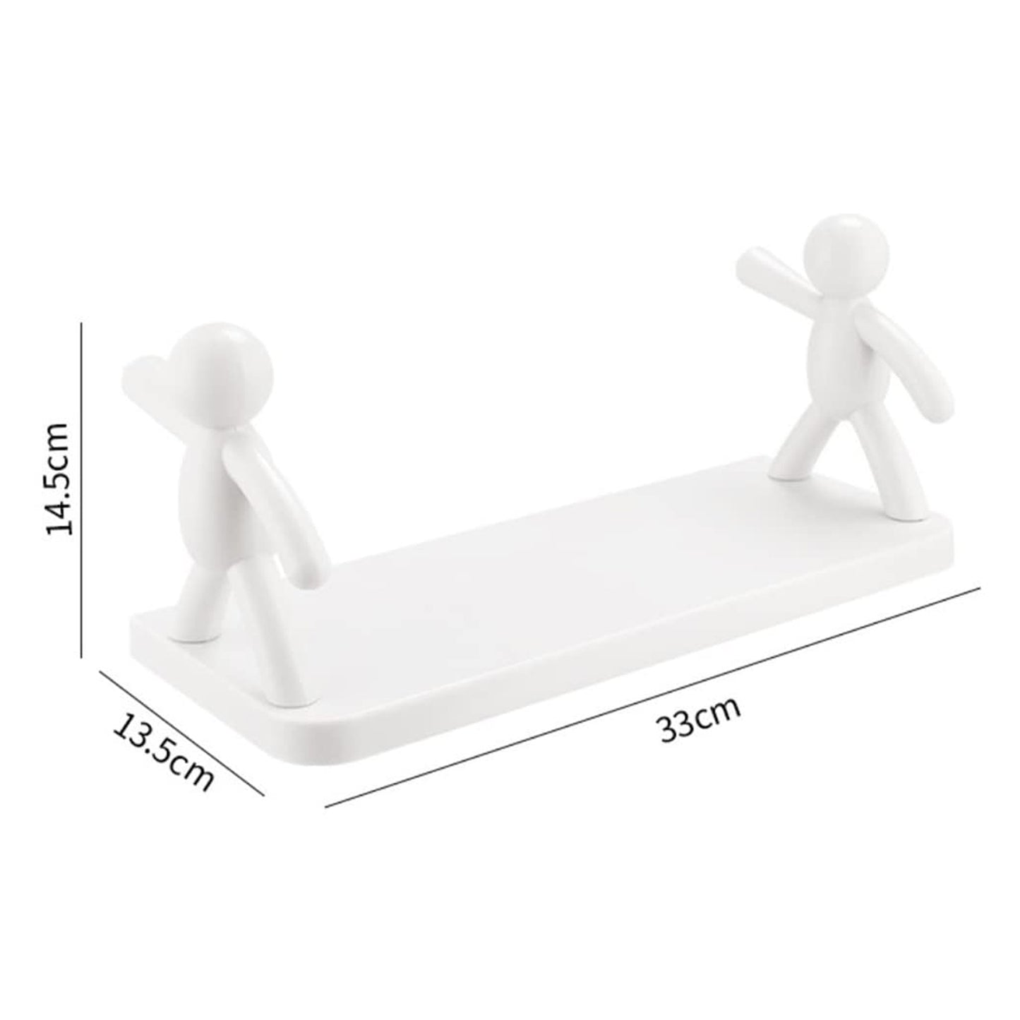 9271b Self Adhesive Cute Floating Shelves Wall Shelf  Wall Mounted Organizer - Human Figurine  Brown Box (1 piece)