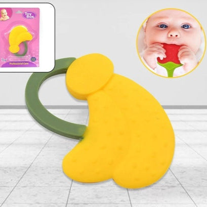 Baby Silicone Teether Fruit Teether For Toddlers100 Food Grade Silicone Teether Non-toxic  Latex Free Suitable For Kids Above 3 Months - Grapes Banana Watermelon (1 Pc )