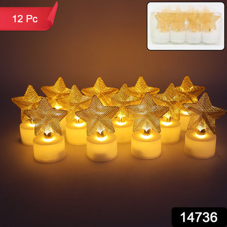 Decorative Led Star Candles ( Set Of 12)