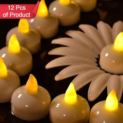 Floating flame-less Candles Battery Operated Tea Lights Tealight Candle - Decorative (Set Of 12)