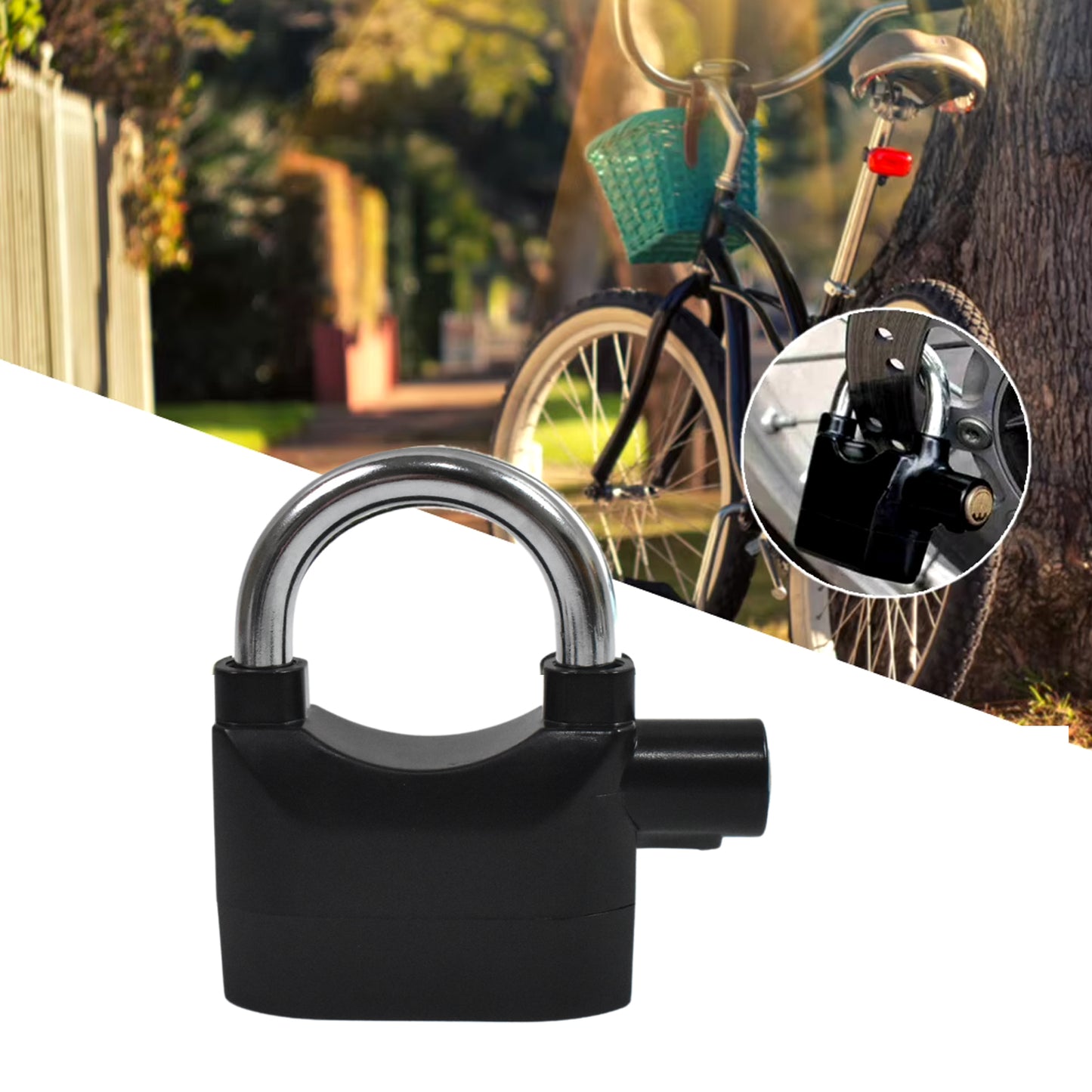 Anti-Theft Siren Alarm Padlock – Waterproof Security Lock with 3 Keys | Smart Alarm Lock for Bike, Gate, Garage (1 Set)
