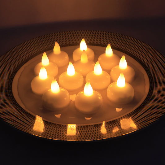 Led Floating Smokeless Candles (12 Pc)