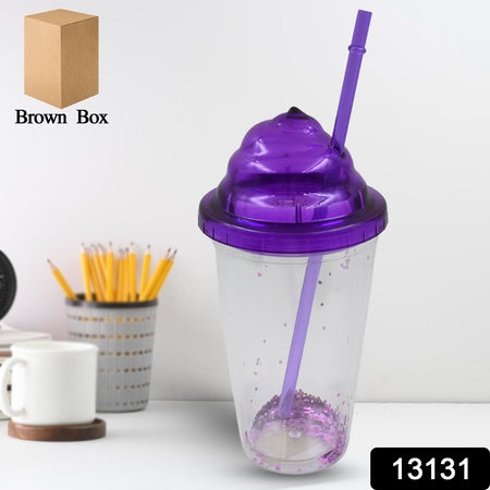 High Quality Plastic creative Cold Drink Cup  Tumble Reusable Tea Coffee Tumbler With Lid And Straw Double Wall Plastic Drinking Sport Bottletravel Tumbler (1 Pc  Mix Color)