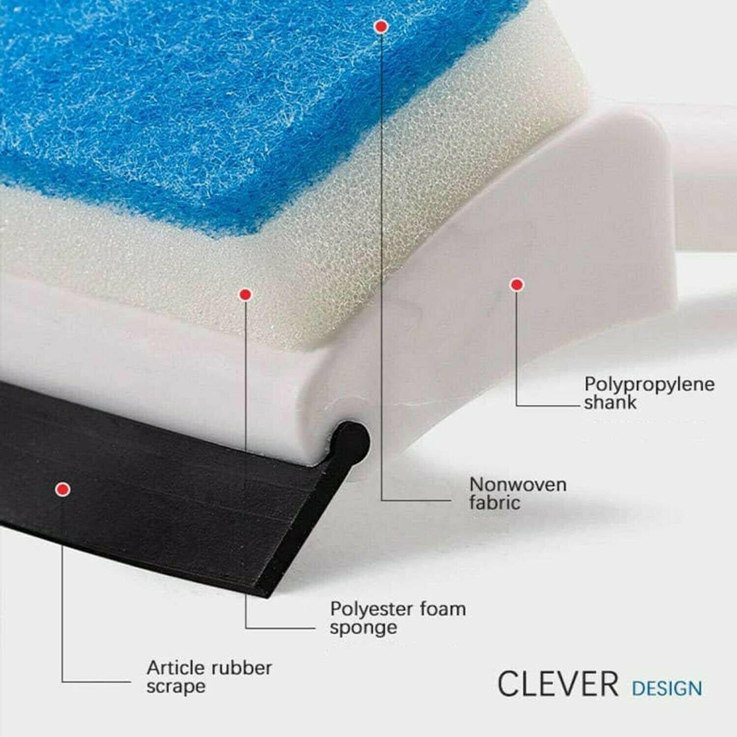 7602 2 In 1 Glass Wiper Cleaning Brush Mirror Grout Tile Cleaner